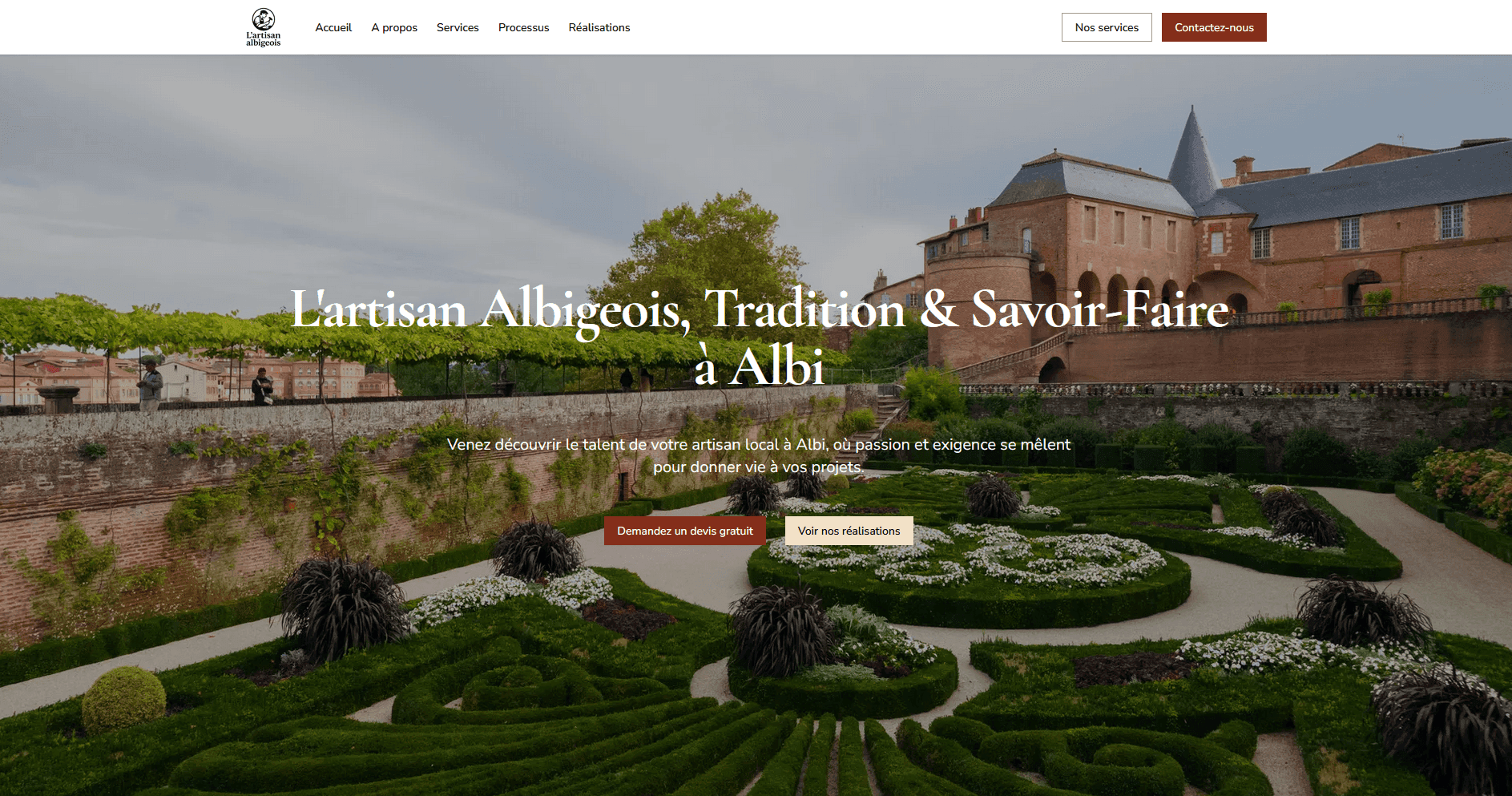Accueil du site web de l'Artisan Albigeois